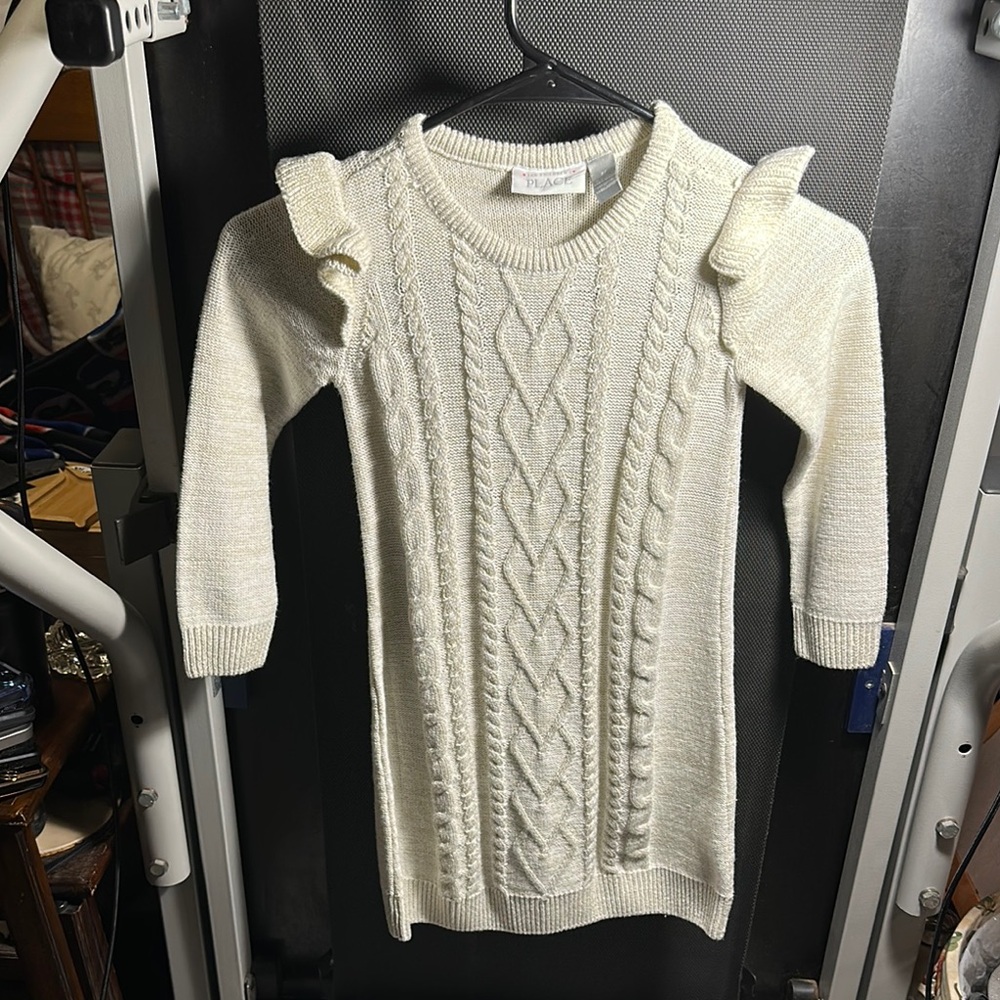 The Children's Place Cream Casual Dress with Classic Design